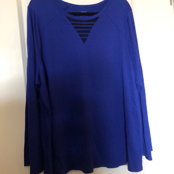 Mesh Detail Bell Sleeve Active Top - Picture 1 of 6